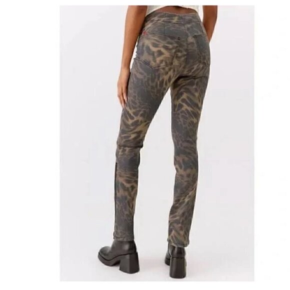 #9 NWT Urban Outfitters BDG Ankle Zip High Rise Skinny Jean in Brown Motif - Picture 4 of 9